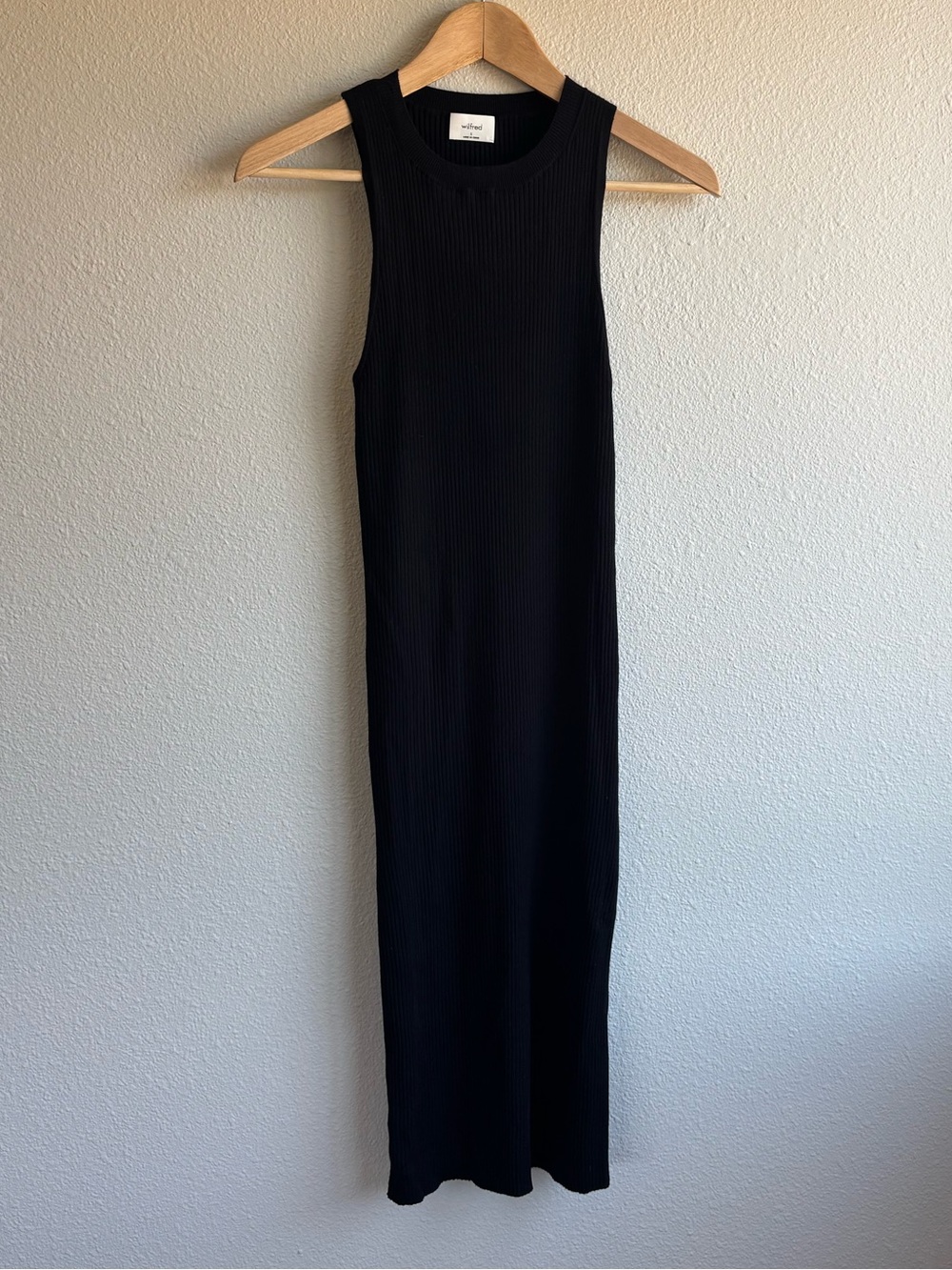 Sleeveless Ribbed Midi Dress - Black